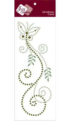 Zva Creative - Fancy Butterfly Crystal - Lime & Olive  (sold in 3's)