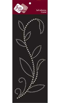 Zva Creative - Leaved Branch Crystal B - Clear  (sold in 3's)