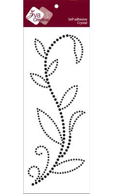 Zva Creative - Leaved Branch Crystal B - Jet  (sold in 3's)