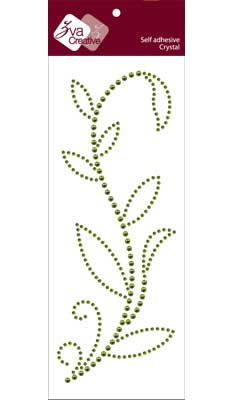 Zva Creative - Leaved Branch Crystal B - Olive Crystal & Pearl  (sold in 3's)