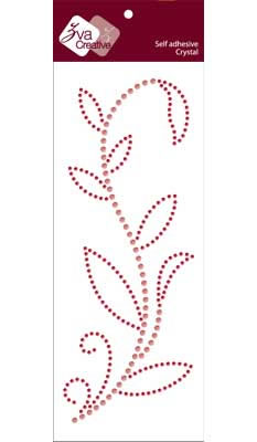 Zva Creative - Leaved Branch Crystal B - Pink & Rosy  (sold in 3's)