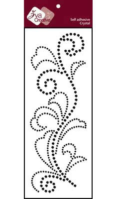 Zva Creative - Flourish - Jet Crystal  (sold in 3's)