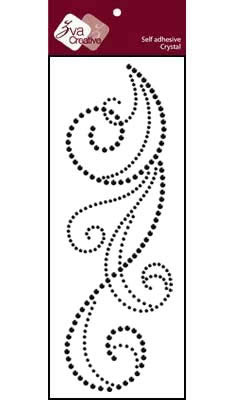Zva Creative - Flourish - Jet Crystal  (sold in 3's)