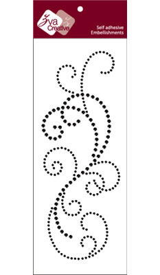 Zva Creative - Flourish  Jet Crystal  PREORDER     (sold in 3's)