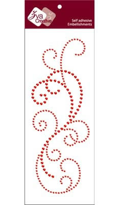 Zva Creative - Flourish - Red Crystal  (sold in 3's)