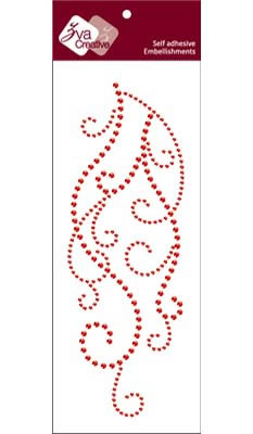 Zva Creative - Flourish - Red Crystal  (sold in 3's)