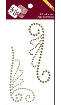 Zva Creative - Fantasia - Lime/Olive Crystal  (sold in 3's)