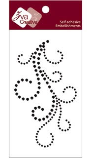 Zva Creative - Flourish IV - Jet Crystal  (sold in 3's)