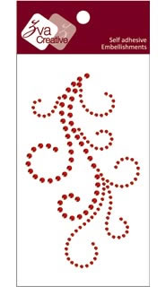 Zva Creative - Flourish IV - Red Crystal  (sold in 3's)