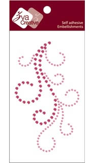 Zva Creative - Flourish IV - Pink/Rosy Crystal  (sold in 3's)