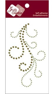 Zva Creative - Flourish IV - Lime/Olive Crystal  (sold in 3's)