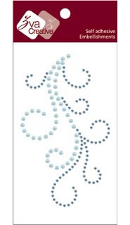 Zva Creative - Flourish IV - Soft Blue Crystal & Pearl  (sold in 3's)