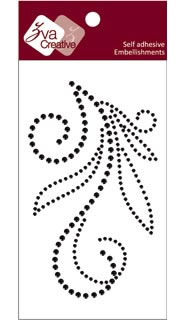 Zva Creative - Flourish V - Jet Crystal  (sold in 3's)