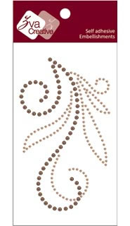 Zva Creative - Flourish V - Champagne/Chocolate Crystal  (sold in 3's)