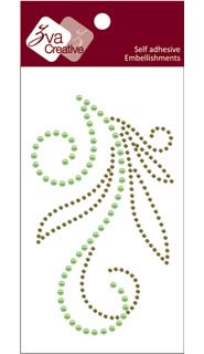 Zva Creative - Flourish V - Olive Crystal & Pearl  (sold in 3's)