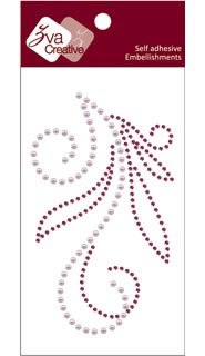 Zva Creative - Flourish V - Grape Crystal & Pearl  (sold in 3's)