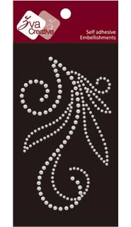 Zva Creative - Flourish V - White Pearl  (sold in 3's)