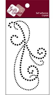 Zva Creative - Solitary Elegance Flourish II - Jet  (sold in 3's)
