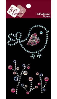 Zva Creative - Solitary Elegance Design - Bird & Branches - Iridescent Clear Shimmering  (sold in 3's)