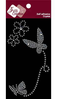 Zva Creative - Solitary Elegance Design - Double Butterflies & Flowers - Clear  (sold in 3's)