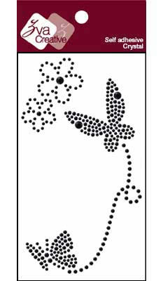 Zva Creative - Solitary Elegance Design - Double Butterflies & Flowers - Jet  (sold in 3's)