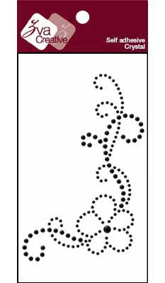 Zva Creative - Solitary Elegance Design - Corner Floral - Jet  (sold in 3's)