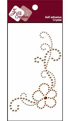 Zva Creative - Solitary Elegance Design - Corner Floral - Champagne/Chocolate  (sold in 3's)