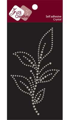 Zva Creative - Leaved Branch Crystal B - Clear  (sold in 3's)