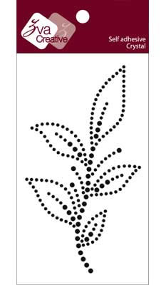 Zva Creative - Leafy Branch Crystal A - Jet  (sold in 3's)