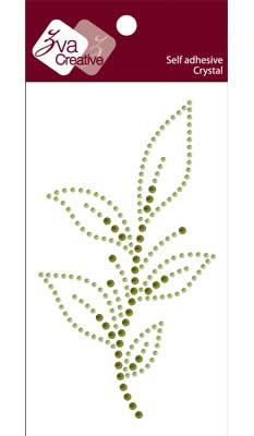 Zva Creative - Leafy Branch Crystal A - Lime/Olive  (sold in 3's)