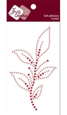 Zva Creative - Leafy Branch Crystal A - Rosy/Pink  (sold in 3's)