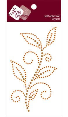 Zva Creative - Leafy Branch Crystal B - Orange/Chocolate  (sold in 3's)