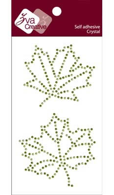 Zva Creative - Maple Leaves Crystal - Lime/Olive  (sold in 3's)