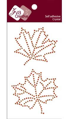 Zva Creative - Maple Leaves Crystal - Orange/Champagne/Chocolate  (sold in 3's)