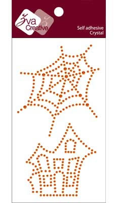 Zva Creative - Spider Web / Spooky House Crystal - Orange  (sold in 3's)
