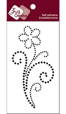 Zva Creative - Flower Flourish - Jet Crystal  (sold in 3's)