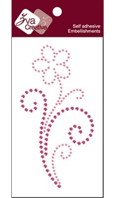 Zva Creative - Flower Flourish - Pink/Rosy Crystal  (sold in 3's)