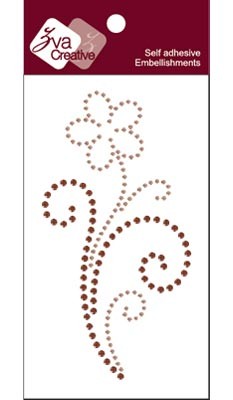 Zva Creative - Flower Flourish - Champagne/Chocolate Crystal  (sold in 3's)