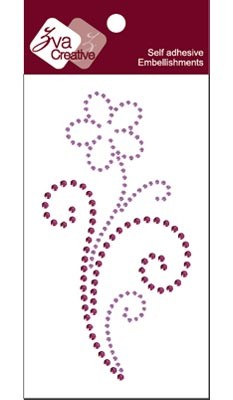 Zva Creative - Flower Flourish - Lavender/Grape Crystal  (sold in 3's)