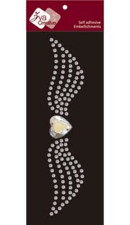 Zva Creative - Wings of Love - Clear Crystal  (sold in 3's)