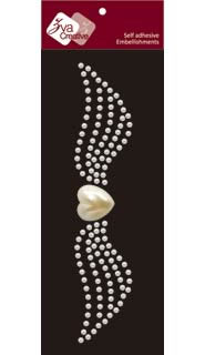 Zva Creative - Wings of Love - White Pearl  (sold in 3's)