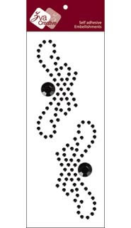 Zva Creative - Symmetrical Flourishes Small (J) - Jet Crystal  (J) - Jet Crystal 