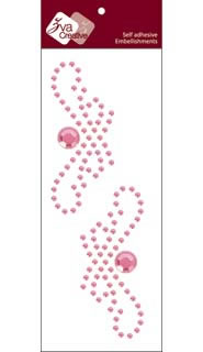 Zva Creative - Symmetrical Flourishes Small (J) - Pink Crystal  (J) - Pink Crystal 