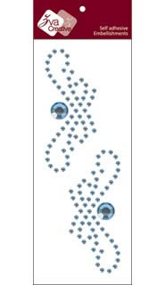 Zva Creative - Symmetrical Flourishes Small (J) - Soft Blue Crystal  (J) - Soft Blue Crystal 