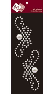 Zva Creative - Symmetrical Flourishes Small (J) - White Pearl  (J) - White Pearl 