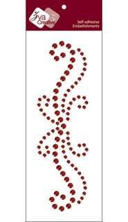 Zva Creative - Flourish Small (C) - Red Crystal  (C) - Red Crystal 