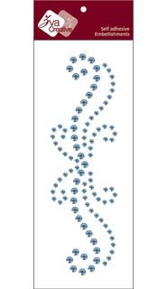 Zva Creative - Flourish Small (C) - Soft Blue Crystal  (C) - Soft Blue Crystal 