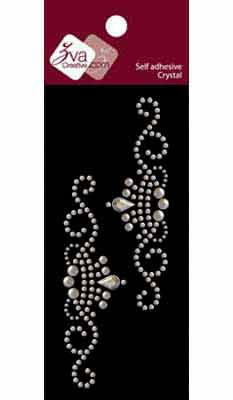 Zva Creative - Crystal Basics - Symmetrical Flourishes Small C - Clear  (sold in 3's)