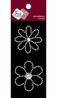 Zva Creative - Crystal Basics - Sparkling Flowers - Clear  (sold in 3's)