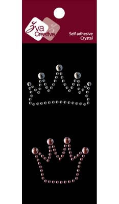 Zva Creative - Crystal Basics - Crowns - Clear/Pink  (sold in 3's)